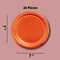 7 Inch Orange Color Round Paper Plates 24 Count for Desserts and Snacks